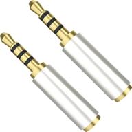 2-pack gold plated 3.5mm male to 2.5mm female headphone audio adapter jack 🎧 stereo/mono for apple iphone 3gs/4g/4s/5, samsung galaxy s3/s4, galaxy note 2, ipad 2/3/4, ipad mini logo