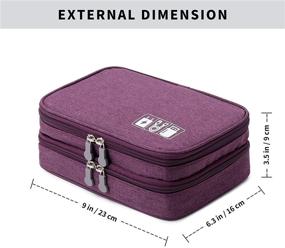 img 1 attached to 🔮 Mygreen Travel Organizer Storage Bag - Double Layer Universal Accessories Carrying Cover Pouch for iPad Mini, Cables, Phone Chargers, Adapters, Flash Drives, and More (Purple)