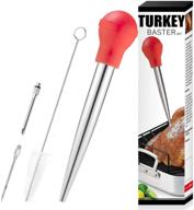 red turkey baster set of 4 with syringe needles and cleaning brush logo