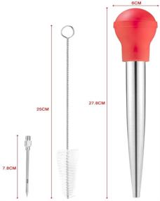 img 2 attached to Red Turkey Baster Set of 4 with Syringe Needles and Cleaning Brush