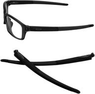 gohin replacement parts - satin black temples, arms, and legs for oakley crosslink pitch glasses logo