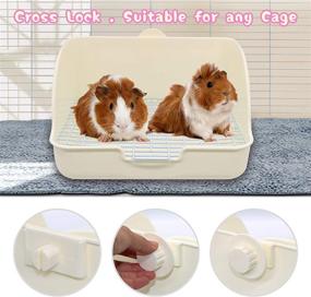 img 1 attached to BWOGUE Rabbit Litter Box Toilet for Guinea Pigs, Rabbits, Hamsters & More - Corner Potty Trainer Bedding Box for Small Animal Cage