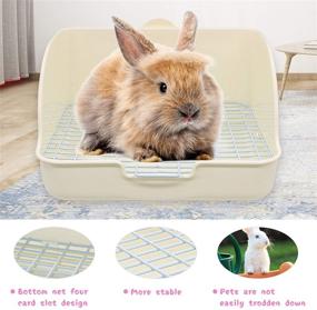 img 2 attached to BWOGUE Rabbit Litter Box Toilet for Guinea Pigs, Rabbits, Hamsters & More - Corner Potty Trainer Bedding Box for Small Animal Cage