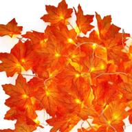 16.4ft maple leaf string lights, yihong 8 modes thanksgiving fall decorations, waterproof battery operated lighted fall decor for home and porch, halloween fall outdoor garland логотип