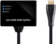 monoprice blackbird 4k hdmi pigtail splitter -black, 4k @ 30hz, hdcp compliant, gold plated connectors, 10.2gbps bandwidth logo