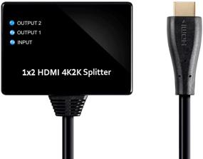 img 4 attached to Monoprice Blackbird 4K HDMI Pigtail Splitter -Black, 4K @ 30Hz, HDCP Compliant, Gold Plated Connectors, 10.2Gbps Bandwidth