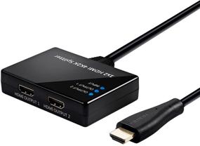 img 3 attached to Monoprice Blackbird 4K HDMI Pigtail Splitter -Black, 4K @ 30Hz, HDCP Compliant, Gold Plated Connectors, 10.2Gbps Bandwidth