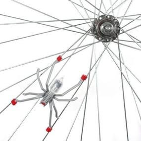 img 1 attached to 🕷️ Motion Activated Bicycle Light - Tireflys Spoke Spider (Silver/Red)