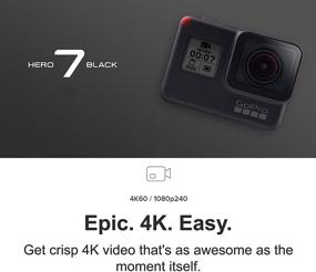 img 3 attached to 📷 GoPro HERO7 Black + Дополнительный Аккумулятор - Водонепроницаемая цифровая экшн-камера с 4K HD видео, сенсорным экраном и стабилизацией прямой трансляции - Упаковка для интернет-торговли