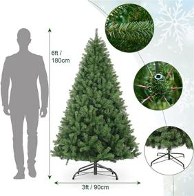 img 2 attached to 6ft Artificial Fluffy Christmas Tree: Holiday Decoration with 900 Branch Tips | Easy Assembly for Home, Office, Party | Metal Foldable Base | Outdoors