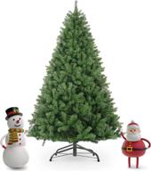 6ft artificial fluffy christmas tree: holiday decoration with 900 branch tips | easy assembly for home, office, party | metal foldable base | outdoors logo