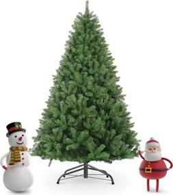 img 4 attached to 6ft Artificial Fluffy Christmas Tree: Holiday Decoration with 900 Branch Tips | Easy Assembly for Home, Office, Party | Metal Foldable Base | Outdoors