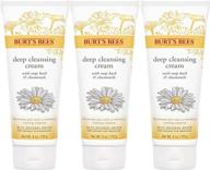 🌼 burt's bees deep facial cleansing cream: all natural chamomile cleanser (pack of 3, 6 ounce) - effective face wash logo