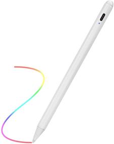 img 4 attached to 🖊️ Белый стилус-карандаш с отклонением ладони и перезарядкой Type-C, тонкий кончик 1,0 мм 2-й карандаш для iPad 6-го поколения 9,7 дюйма, совместим с ручками-стилусами Apple A1893/A1954