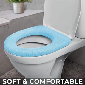 img 2 attached to 🚽 Medipaq Toilet Seat Cover - Super Warm Comfy Fleece - Retaining Ring - Universal Fit - Machine Washable - Blue (Pack of 2) - Enhanced SEO