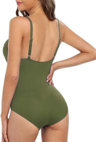 img 2 attached to Hilor Women's One Piece Swimsuits: Trendy Tummy Control Bathing Suits Monokinis
