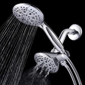 img 1 attached to Couradric 2 in 1 Shower Head Combo – Handheld and Rain Shower Head, High Pressure with 35 Spray Settings, Stainless Steel Hose, 2.5GPM, Chrome Finish
