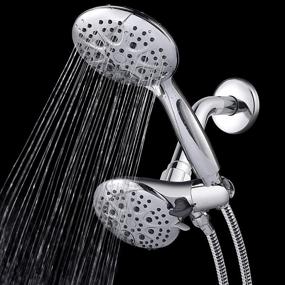 img 2 attached to Couradric 2 in 1 Shower Head Combo – Handheld and Rain Shower Head, High Pressure with 35 Spray Settings, Stainless Steel Hose, 2.5GPM, Chrome Finish