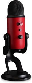 img 1 attached to 🎙️ Ultimate Blue Yeti Red USB Microphone Bundle with Studio Headphones and Knox Pop Filter - Perfect for Professional Studio Recording