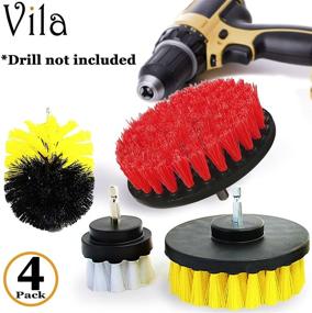 img 3 attached to 🧹 Drill Brush Set of 4 - Soft, Medium, and Stiff Power Scrubbing Brush Attachments, Ideal for Tackling Tough Cleaning Tasks - Perfect Drill Powered Cleaning Tools for Bathrooms, Kitchens, Cars, and More