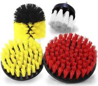 🧹 drill brush set of 4 - soft, medium, and stiff power scrubbing brush attachments, ideal for tackling tough cleaning tasks - perfect drill powered cleaning tools for bathrooms, kitchens, cars, and more logo