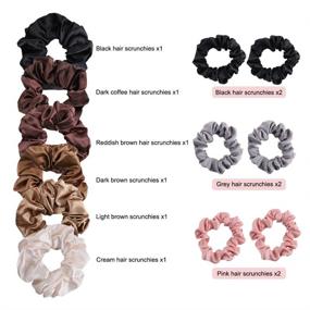 img 3 attached to TTKLYN Hair Ties, Set of 12 Elegant Satin Solid Elastic Hair Bands – Ponytail Holders for Women and Girls, Scrunchies – Hair Rubber Bands Headband – Fashionable Accessory for Ladies’ Hair