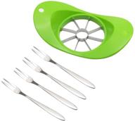 🍏 stainless steel apple slicer with fruit forks - effortlessly cut apples, including 4 stainless steel fruit forks logo