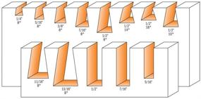 img 1 attached to CMT 800-519-11 13-Piece Dovetail Straight Set