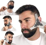 enhance your beard game with the beard shaper & shaping tool for men: 🧔 a complete styling kit with beard lineup template, dual action comb, and barber pencil liner logo