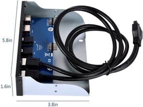 img 2 attached to 🔌 UCEC 5.25 дюймовая передняя панельная USB-портовая станция с USB 3.0 и 2.0, портами HD Audio и микрофоном для настольного компьютера - в комплекте 20-контактный разъем и кабель длиной 2 фута.