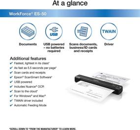 img 3 attached to 📸 Epson ES-50 Portable Sheets Document Scanner for PC and Mac - Workforce Edition