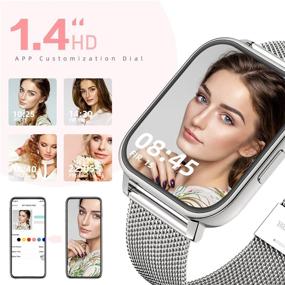 img 3 attached to 📱 OUTUVAS Smart Watch: IP67 водонепроницаемый фитнес-трекер для плавания для Android и iOS телефонов - измерение пульса, мониторинг сна и 8 режимов спорта включены (Серебро)