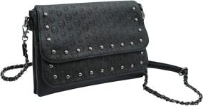 img 2 attached to 👜 Studded Skull Crossbody Shoulder Bag – Ro Rox Women's Punk Gothic Studs PU Handbag: A Daring Statement Piece