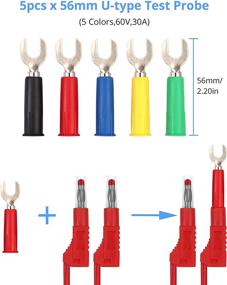 img 1 attached to 🍌 CAMWAY Banana Plug Silicone Test Leads Kit – Enhanced Safety, Stackable Design, Fully Insulated – Featuring Alligator Clips, U-Type Spade Plug, Back Probe Pins – Gold-Plated Test Probe for Multimeter