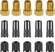 🚲 15 pcs bike presta valve adaptor tools, copper valve converter, presta & schrader valve caps, mountain bike & road bike tire tools, car & bike pump accessories logo