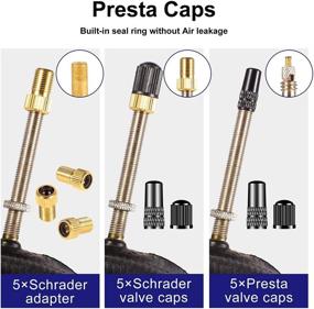 img 1 attached to 🚲 15 Pcs Bike Presta Valve Adaptor Tools, Copper Valve Converter, Presta & Schrader Valve Caps, Mountain Bike & Road Bike Tire Tools, Car & Bike Pump Accessories