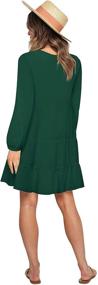 img 2 attached to Amoretu Women Dresses: Elegant V Neck Swing Dress with Button Down Design - Short/Long Sleeve Tunic Dress