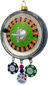 img 4 attached to 5.75 Inch Glass Christmas Ornament: BestPysanky Roulette Casino Poker Chip