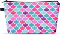 water-resistant mermaid makeup bag - travel cosmetic bag for girls, women - vanity toiletry bag pouch - beauty organizer gadget pencil case - great gift for her logo