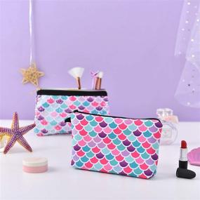 img 3 attached to Water-resistant Mermaid Makeup Bag - Travel Cosmetic Bag for Girls, Women - Vanity Toiletry Bag Pouch - Beauty Organizer Gadget Pencil Case - Great Gift for Her