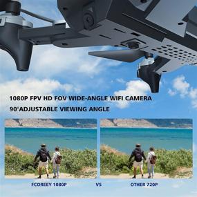 img 3 attached to 📷 1080P HD FPV Live Video Camera Drones – Fcoreey RC Wifi Quadcopter with Gravity Sensor Mode, Headless Mode, 3D Flips, Gesture Control, One Key Function – Includes Carrying Bag and 2 Batteries