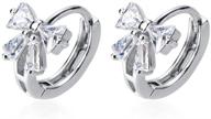 🦋 dainty butterfly cartilage hoop earrings: sterling silver cz crystal knot huggie hoops for women and teen girls (8mm) logo