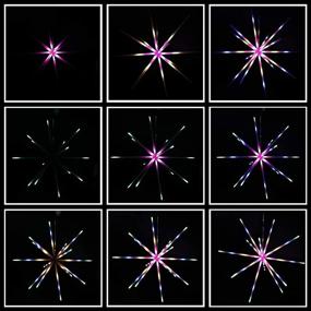 img 3 attached to RJEDL 2 Pack Multicolor Hanging Starburst Light, 8 Modes Meteor Firework Lights with Remote - Ideal for Garden Party Christmas Home Decor