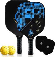🥒 usa-based brand, premium pickleball paddle set with patented carbon fiber graphite - includes 2 paddle covers, 2 outdoor balls, and carry bag - own the net pickleball paddles logo