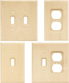 img 1 attached to 🧱 Franklin Brass W10397V-UN-C Square Single Duplex Outlet Wall Switch Plate/Cover, 3 pack, Unfinished Wood, 3 Count - Superior Quality and Style