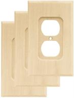 🧱 franklin brass w10397v-un-c square single duplex outlet wall switch plate/cover, 3 pack, unfinished wood, 3 count - superior quality and style logo