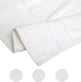 img 2 attached to 🛀 Premium 100% Cotton Heavy Weight Bath Towels Set - Set of 4 Soft & Absorbent White Towels - Durable & Luxurious - 27” x 54” - 680 GSM