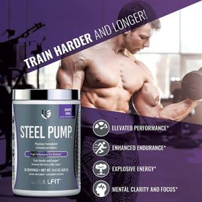 img 1 attached to 🍇 SteelFit Steel Pump: Power-Up Your Workout with No Crash, Jitters, or Limits - Grape Soda Pre Workout Supplement - Energy, Endurance, Focus & Pumps - 30 Servings