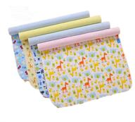 monvecle 4pcs pack baby infant waterproof cotton changing pads washable reusable diapers liners mats (4pcs pack-18x12) logo