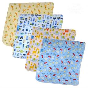 img 3 attached to Monvecle 4pcs Pack Baby Infant Waterproof Cotton Changing Pads Washable Reusable Diapers Liners Mats (4pcs Pack-18x12)
